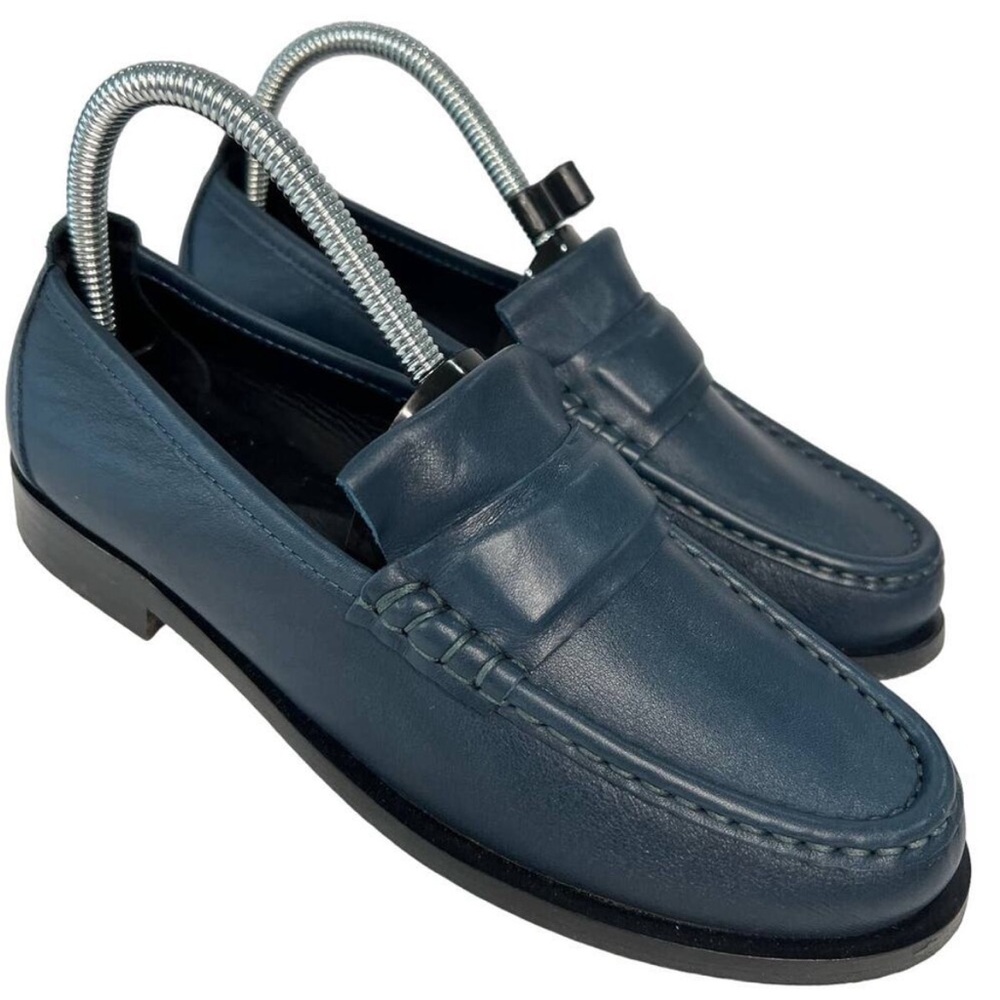 M. Gemi The Mirabella Dark Teal Designer Leather Loafer EU 37.5 US 7.5